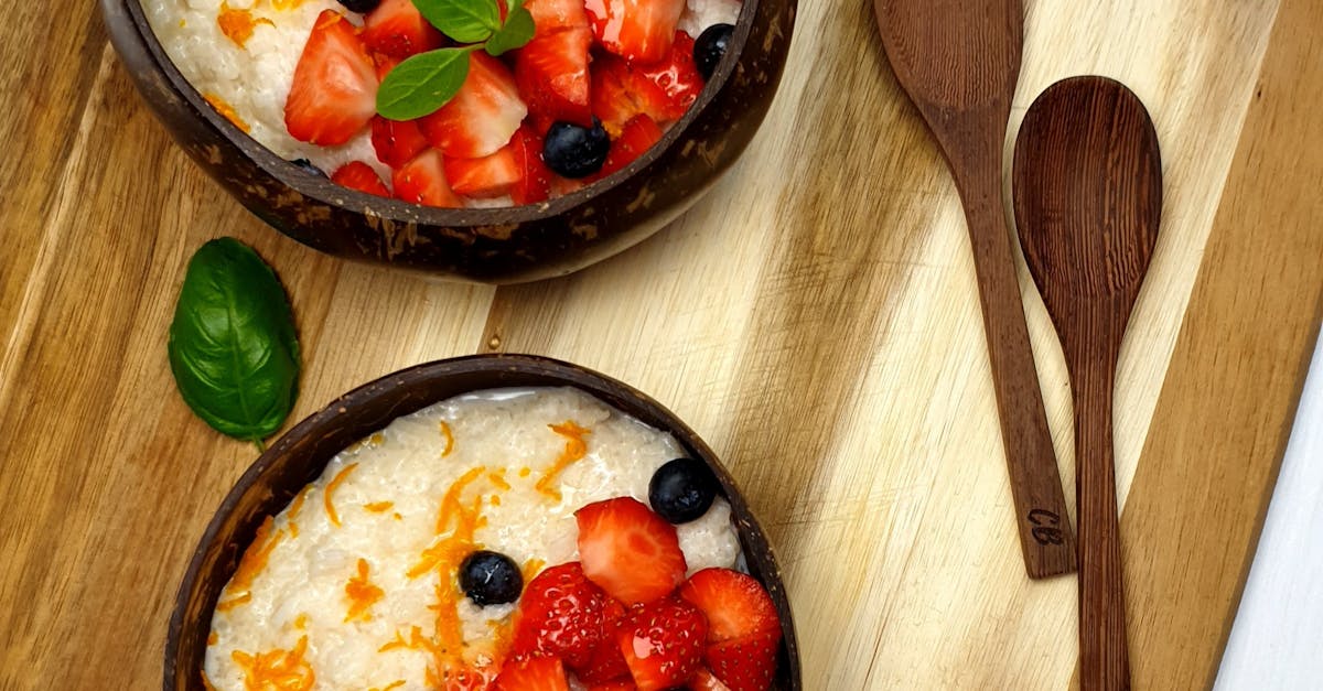 Bowls of Oatmeals with Strawberries