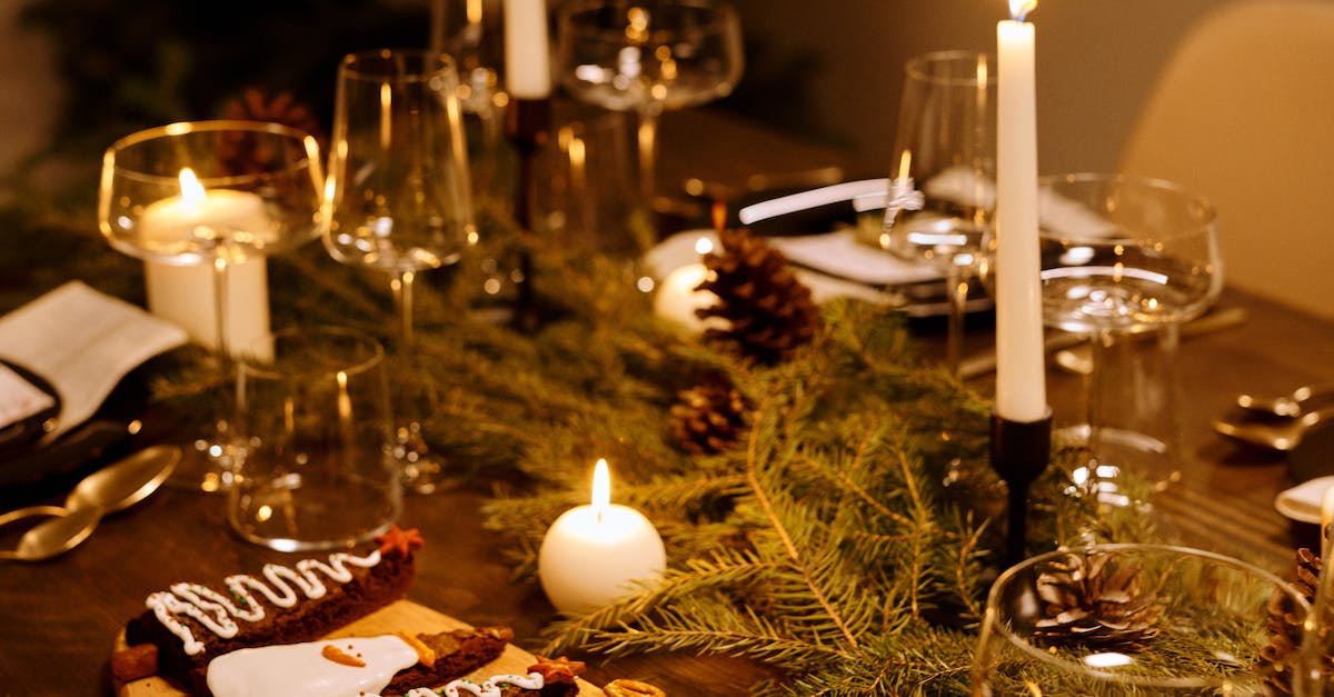 Christmas Brownies Served on Dinner Table