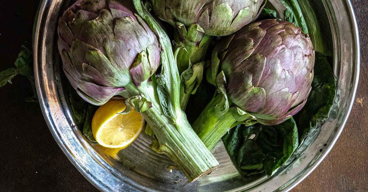 Artichokes in a Stainless Steel Bowl