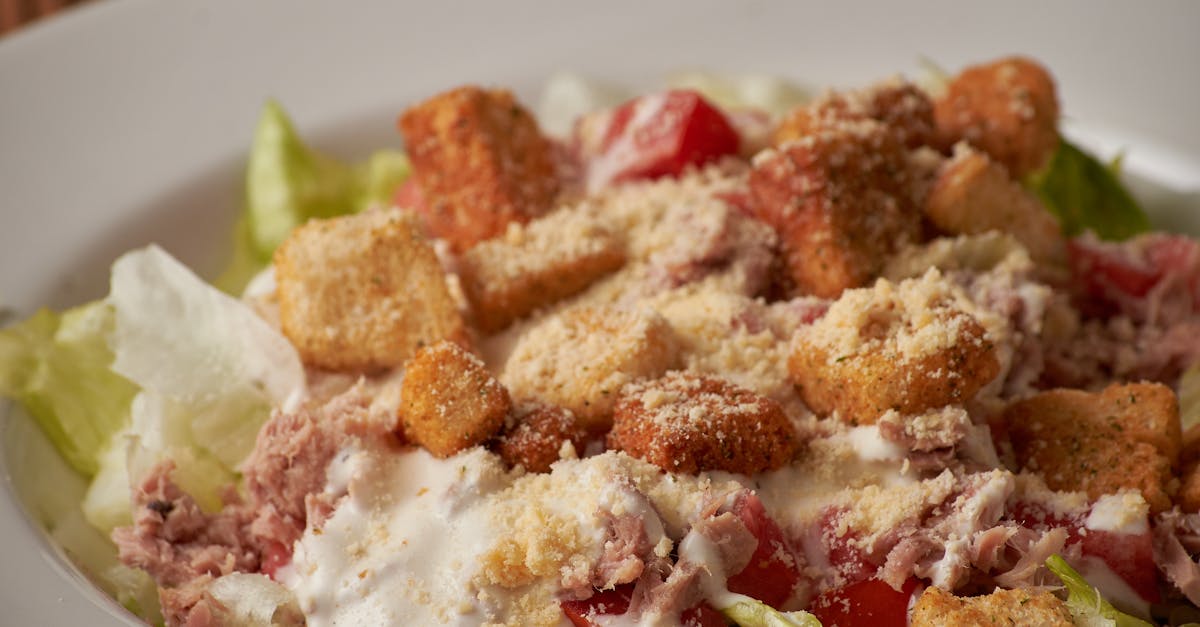 Caesar Salad Served in White Bowl