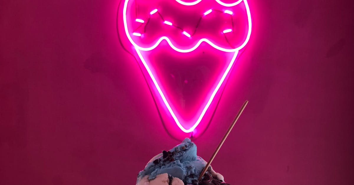 Pink and White Ice Cream Neon Signage