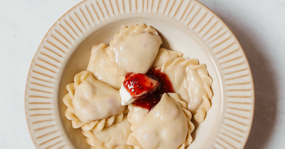 Top View of a Plate of Ravioli