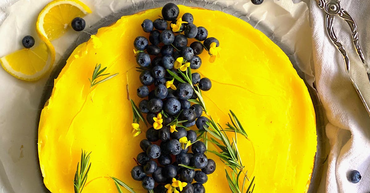 Lemon and Blueberries on Cheesecake