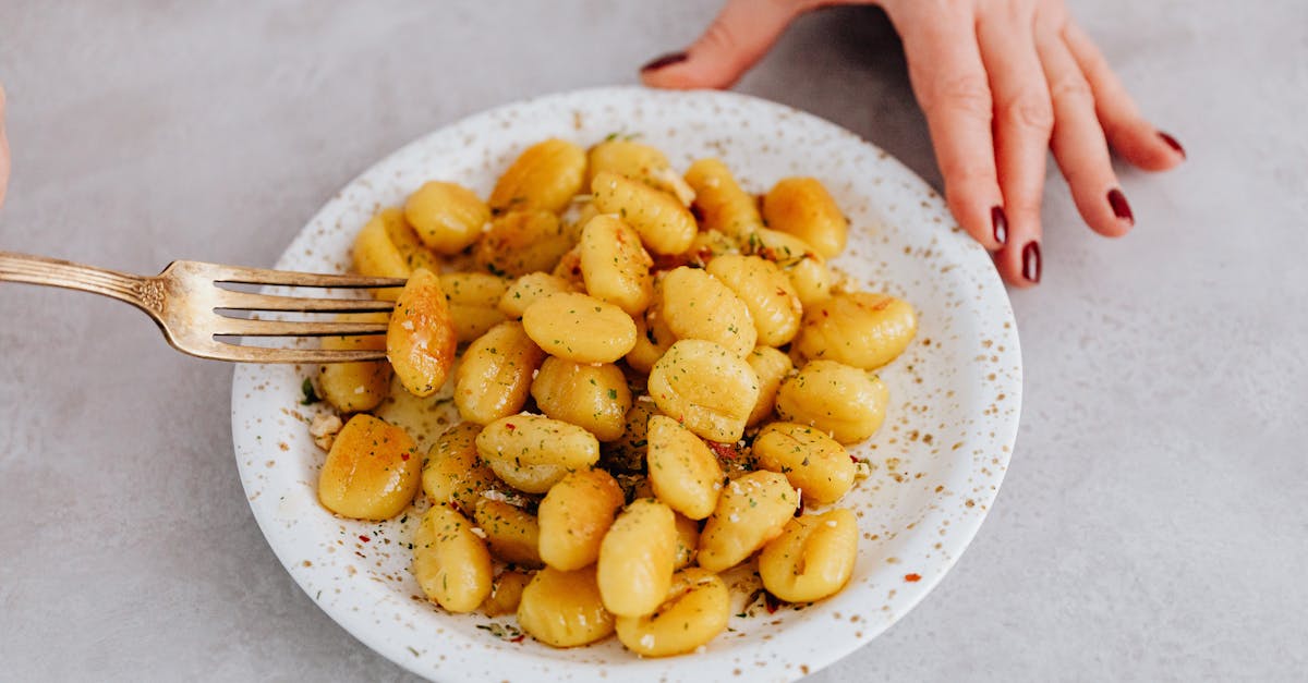 A Gnocchi on a Ceramic Plate