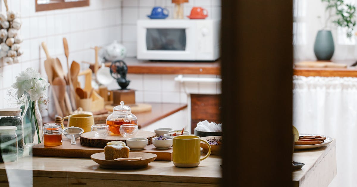 Glass Tea Brewing Set on Kitchen Counter